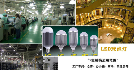 智能节能新选择 梁李记18W LED球泡灯，工厂照明升级优选